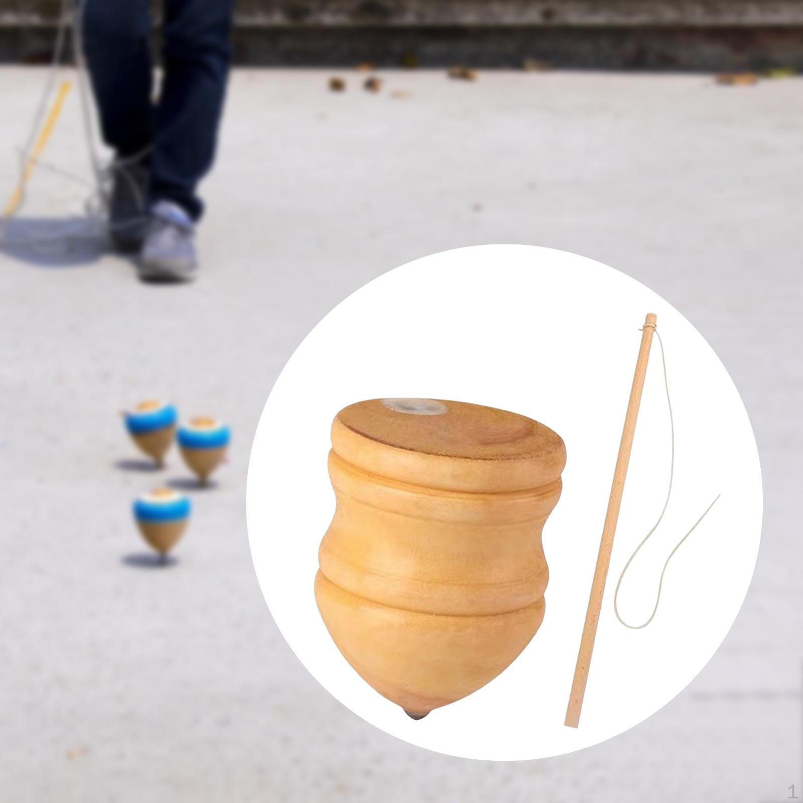 

Классические деревянные тромпы Раскрасьте свои собственные игрушки с помощью стержня ручной работы с повышенной устойчивостью 8 inch with 40cm rod