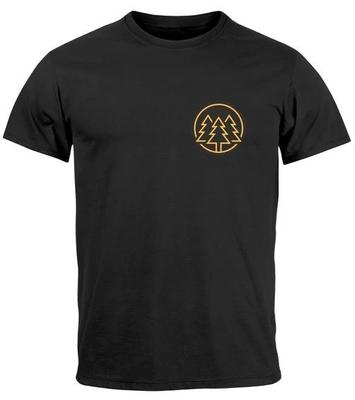 Herren 100% Baumwolle T-Shirt Herren Tees Oberteil Aufdruck Logo Wald Bäume Outdoor Wandern Motiv Mode Street Style-