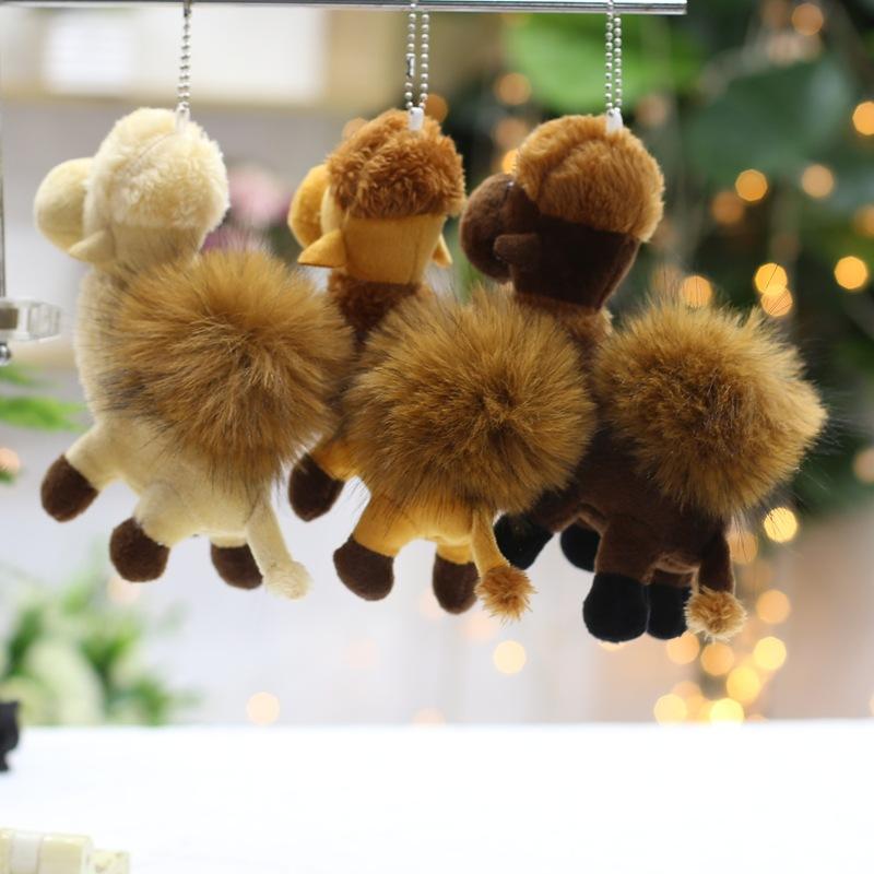 

Cute Animal Keychain Pendant Hair Ball Camel Dunhuang Camel Doll Xinjiang Gansu Tourism Souvenir 14cm