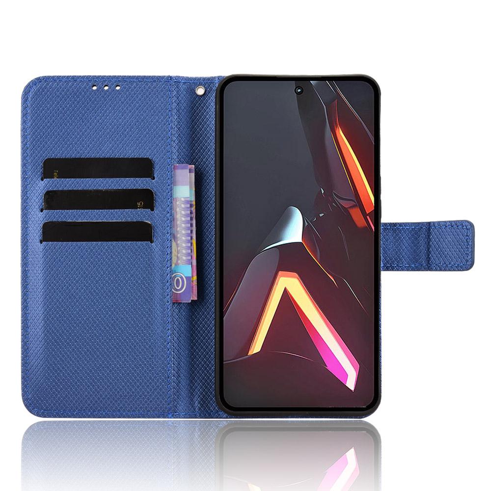 Pro ZTE nubia Neo 3 GT 5G Kožené pouzdro peněženka s popruhem Diamantová textura Kryt na telefon