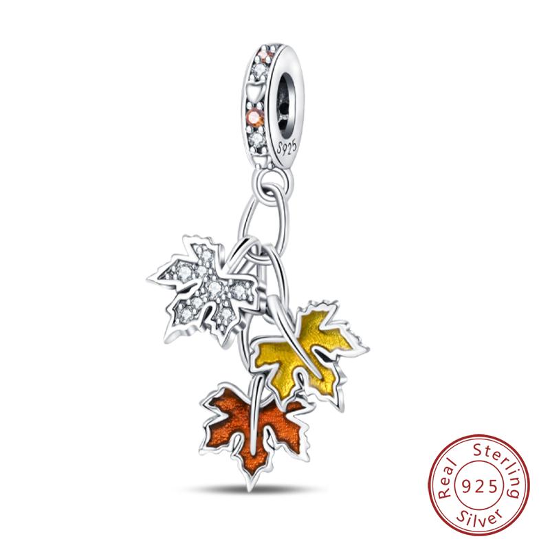 100% Copper Autumn Harvest Series Brown Music Squirrel Scarecrow Pumpkin Maple Leaves Charms Beads Diy Jewelry Gift