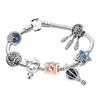 Love You Forever Beads Charm Bracelets Elegant Silver Color Snake Chain Bracelets For Women Lover Jewelry Gift Special Offer