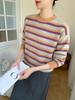 2025 Women's Loose Cashmere Stripe Sweater, Round Neck Knitwear for Autumn/Winter
