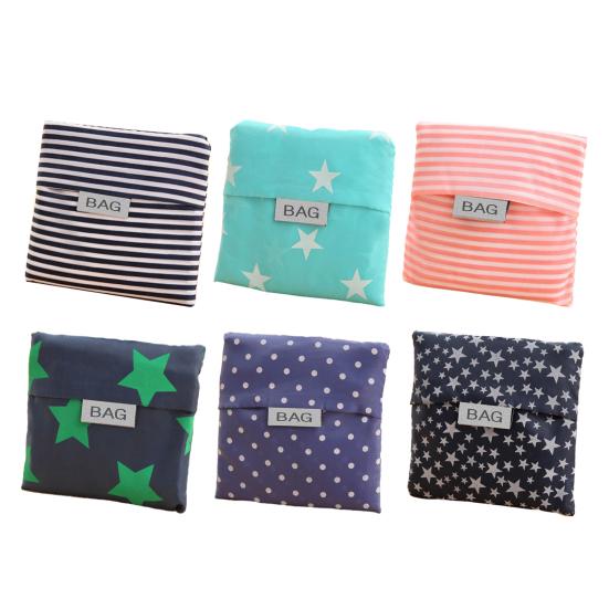 Reusable Shopping Bag Foldable Stars Stripes Washable Pouch for Oxford Fabric Grocery Tote Camping Commuting Picnic