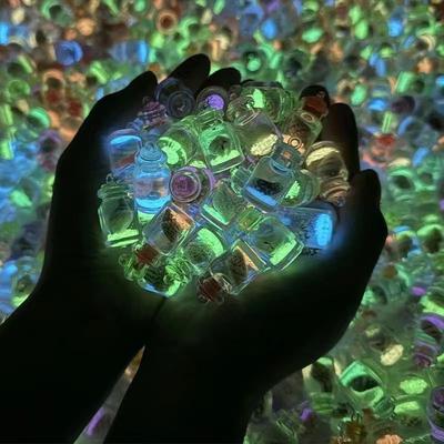 Mini botella luminosa de deriva, miniaturas que brillan en la oscuridad, adornos de concha, decoración de jardín de hadas, Micro paisaje, 10 Uds.