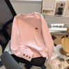 Women's Heart Embroidery Crewneck Sweatshirt: American Style, Long-Sleeved, Versatile, and Age-Reducing for Spring and Autumn.
