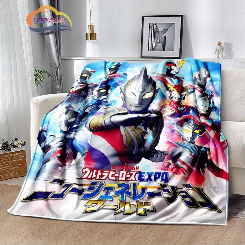 Ultra Heroes Zeta Hero's Path  Wool Blanket Jindian Animation Character Ultraman  Fashion  Portable Flannel Warm Camping