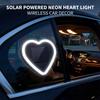 Double Power Source Car Window Light Solar and USB C Charging Heart Shape Decoration Suction Mount Ambiences Lighting