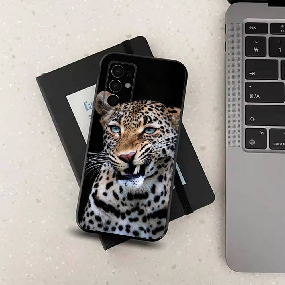 Cool Leopard  For Samsung Galaxy A73,31,8,9,52,J7,22,Note,72,41,71,53,32,Soft Black Silicone Cover Case
