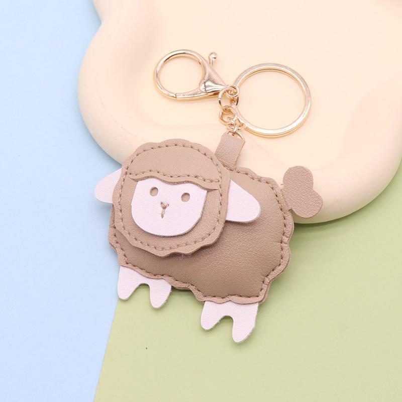 Cute Cartoon White Sheep Keychain Soft Pendant 1Pcs Fashion Key Charm for Women Backpack Daily Accessory