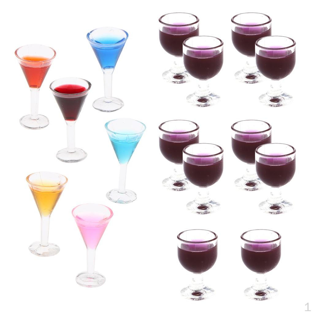 

1/12 Кукольный домик Бокалы для вина и коктейлей бар Декоративная игрушка