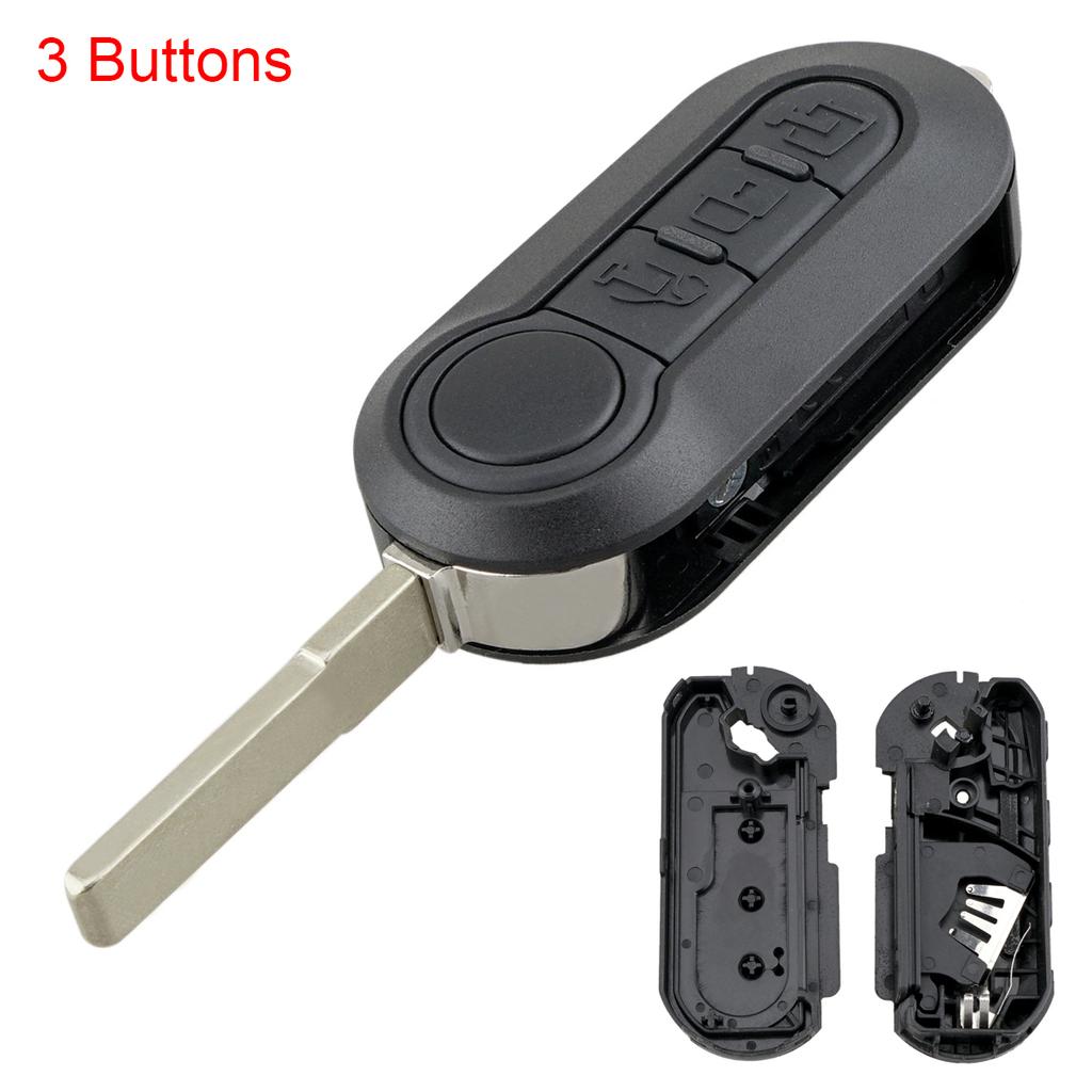 3 Buttons Car Key Remote Control Folding Housing Replacement Key Shell Case Fit for Fiat 500 Panda Punto Bravo