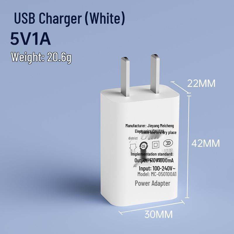 Explosion-Proof 5V1A/5V2A Charger, 3C Certified Power Adapter for Xiaomi Android Phones