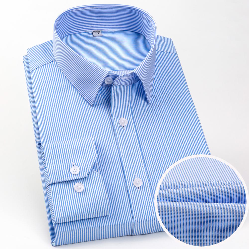 Men's Houndstooth Pattern Spread Collar Non-Iron Formal Shirts 100% Cotton - Long Sleeve Premium Quality Business Office Wear