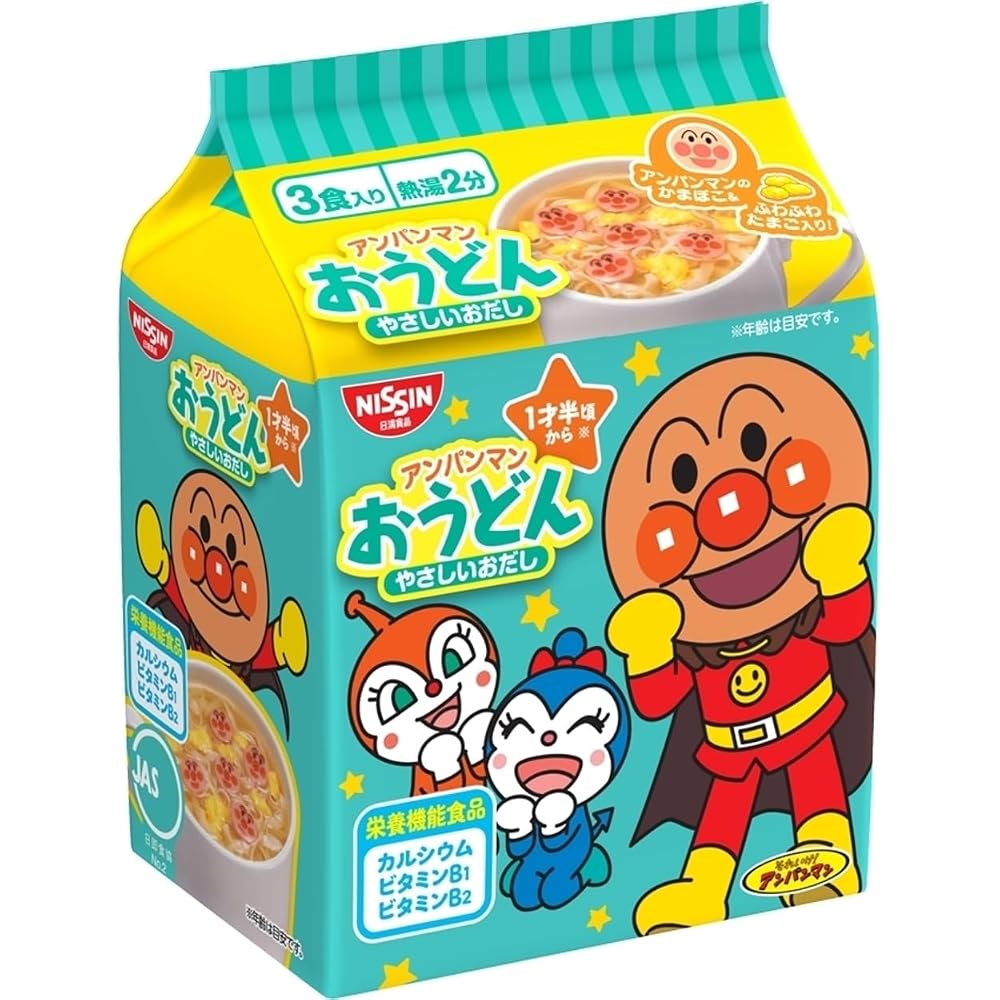 Cup Noodles Nissin Foods Anpanman Udon Gentle Broth 3-Pack 87g