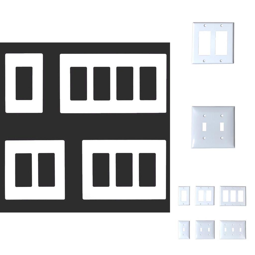 Sleek And Durable White Decorator Outlet Wall Plate Rocker Switch Cover For Home