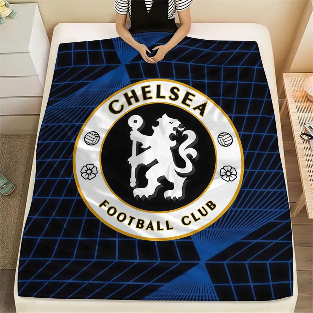 Chelsea bedekte Flanelldecke, weicher Überwurf für Schlafzimmer Sofa, waschbar, Fußballfanartikel, tolles Geschenk.