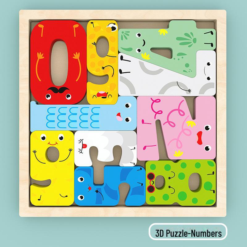 Kinder kreative pädagogische Holz 3D Tier Tetris Puzzle Bausteine Spielzeug