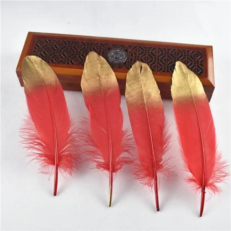10Pcs Colored Gold Silver Goose Feathers For Crafts Golden Geese Feather Decor Hats Carnaval Assesoires Dream Catcher Decoration