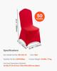 50 Pcs Red Chair Covers, Polyester Spandex Chair Cover, Stretch Slipcovers for Wedding Party Dining Banquet Flat-Front Chair Covers, Fits Chair