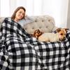 1PC Blanket for Couch Sofa Bed Plaid Decor Black White Checkered Blanket Cozy Fuzzy Soft Lightweight Warm Blankets  All Seasons