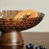 Plastic Fruit Bowl Large Modern Textured Fruit Holder Stand with Removable Pedestal Decorative Vegetable Basket for Kitchen Counter Dining Table