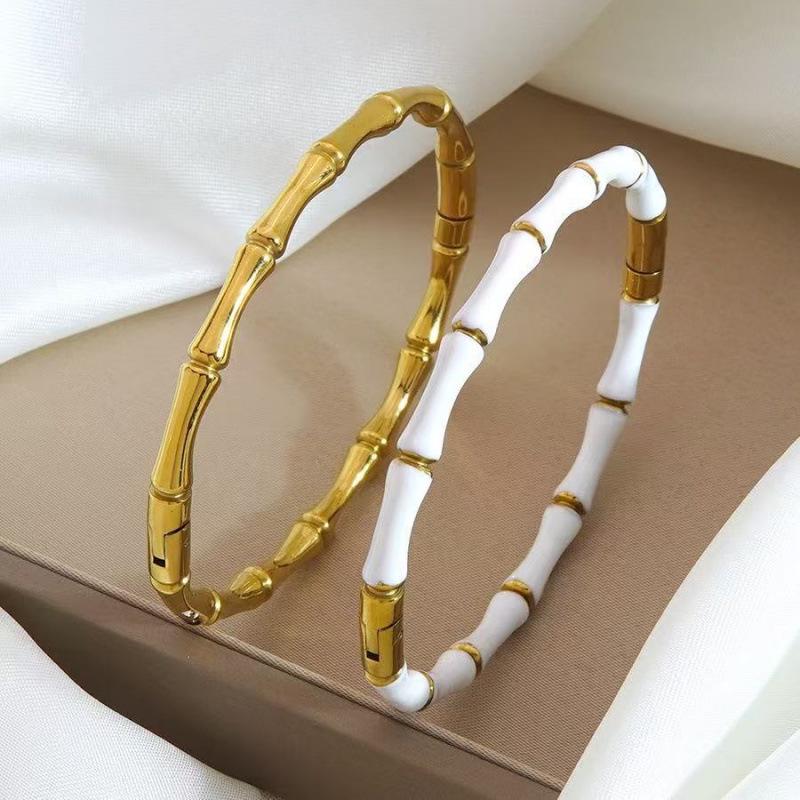 Women's Bamboo Joint Titanium Steel Oil Drip Bracelet: Simple, Durable, Fade-Resistant Stainless Steel