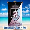 Beach Towel Custom Name Text, Quick Dry Large Towel For Beach HomeBurnley Football