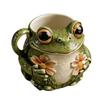Taza de Resina Divertida para Regalo Diseño de Ranas Capacidad de 11 oz Taza para Beber Adecuada para Mantenimiento Fácil y Uso a Largo Plazo en el Día a Día