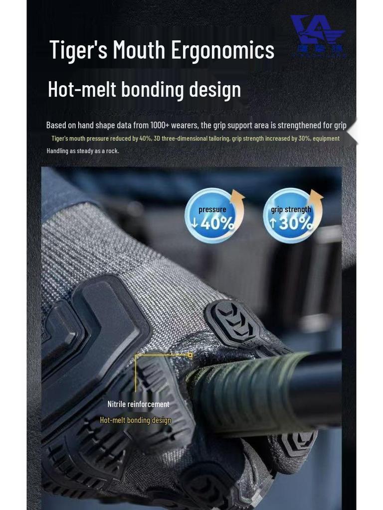 Level 5 Tactical Touchscreen Full Finger Cut-Resistant Gloves - Anti-Collision, Heat-Insulating, Non-Slip for Outdoor Sports