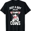 Just A Boy Who Loves Cows Farmer Kids Cow Toddler Boys T Shirt