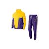 Los Angeles Lakers Logo Print Zip-Up Stand Collar Jacket And Drawstring Joggers Set Men Sportswear Set Yellow Purple AV0619-504