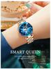 Ocean Heart Quarz Damen Diamantuhr - Stahlband, Wasserdicht