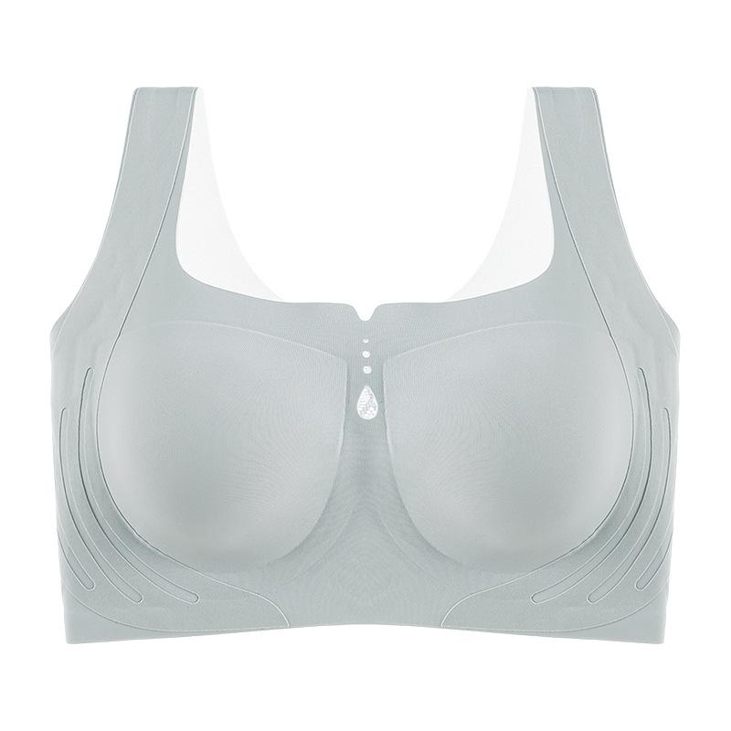 Large Size Lingerie Women's Thin Seamless Vest Style Bra with Gathered Accessory Breasts To Prevent Sagging Bra