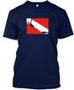 Spearfishing Freediver Dive Flag T-Shirt Made In the USA Size S To 5XL