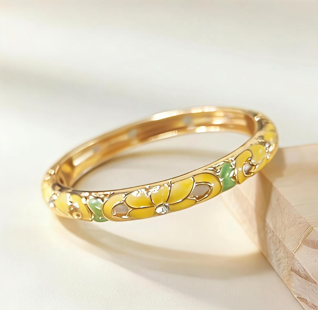 Floral Enamel Hollow Work Commuting Artifact Accessories Bracelet