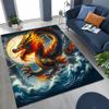 Magic Dragon Mythology Art Chinese Loong Cartoon Rug for Bedroom Living Room Sofa Home Doormat Decor, Large Non-slip Floor Mat