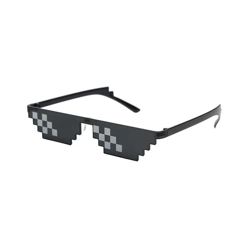 Funny Quirky Women Glasses Black Pixel Vintage Shades Eyewear For Men Birthday Wedding Party Cosplay Supplies