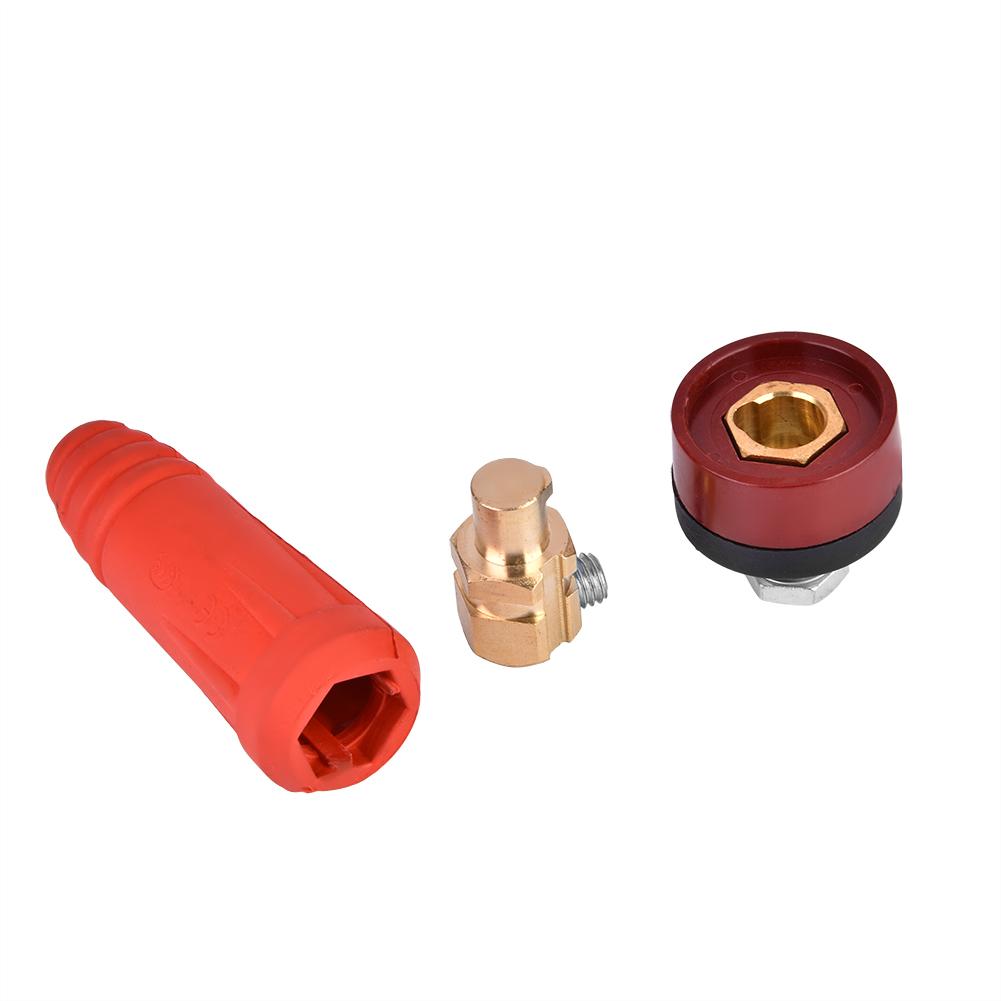 1Pcs DKJ3550 Red European Style Welding Cable Rapid Connector Quick Fitting Adapter