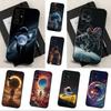 Universe Art Astronaut Phone For Samsung Galaxy A53,31,52,72,41,22,73,32,71,Note,J7,8,9,5G Soft Black Silicone Case