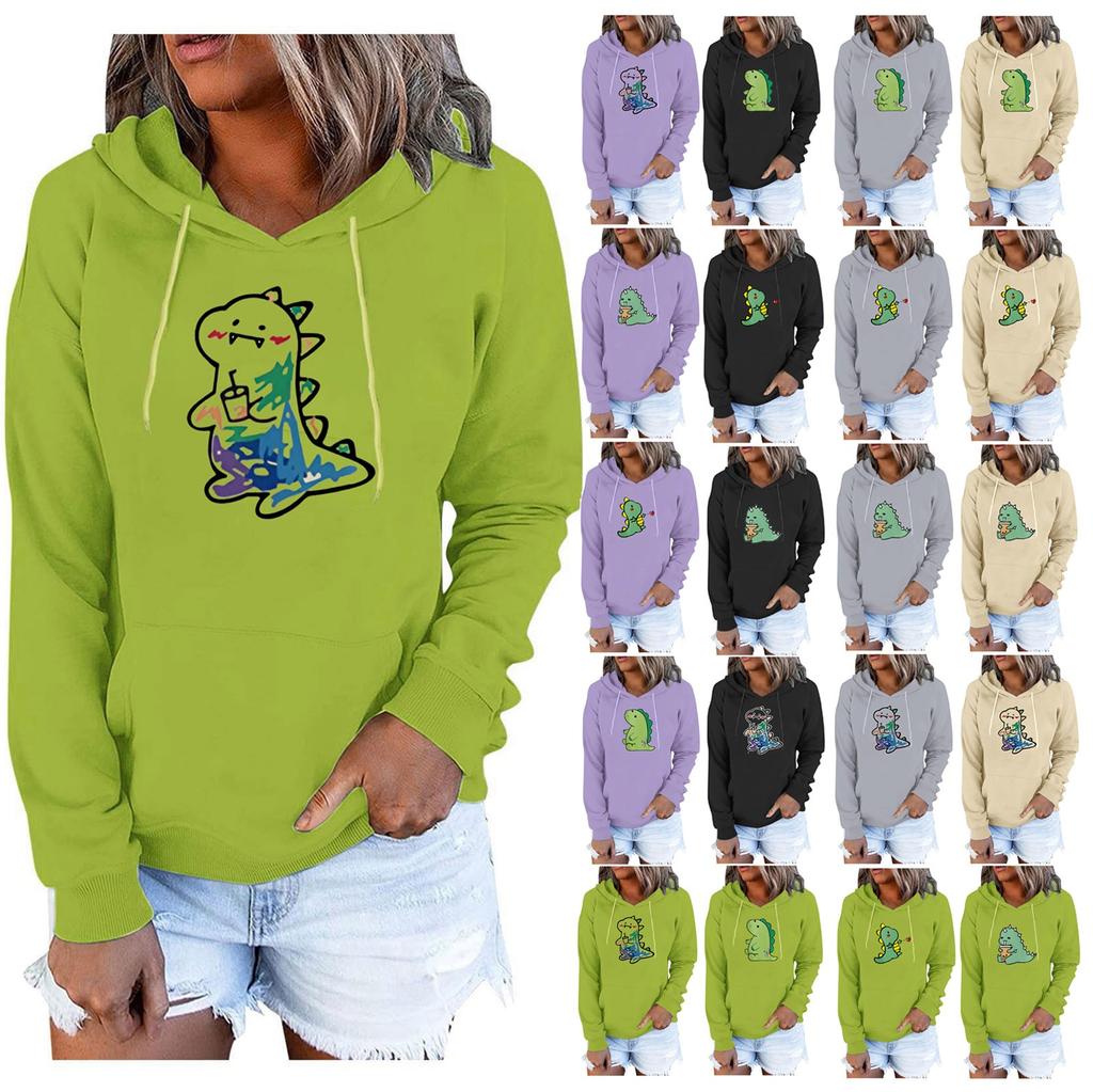 Women Ladies Girls Boys Anime Cartoon Printing Hooded Velvet Thickened Plus Size Sweater Tops