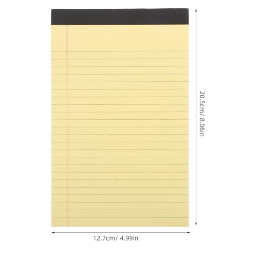 STOBOK Legal Pads, 4-Pack, Lined Memo Pads, A5 Size with Cutouts, Portable, Business Memos, Meeting Records, Student Notebook, Home Office Stationery,