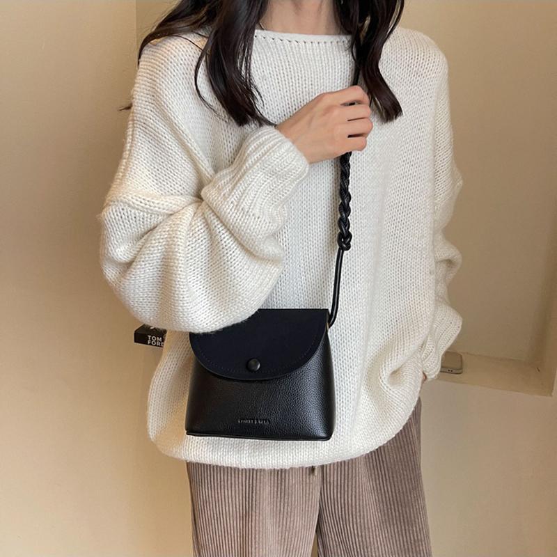 Vintage Leather Crossbody Bags for Women 2024 Designer Brand Female Small Flap Shoulder Underarm Bag Armpit Handbags and Purses