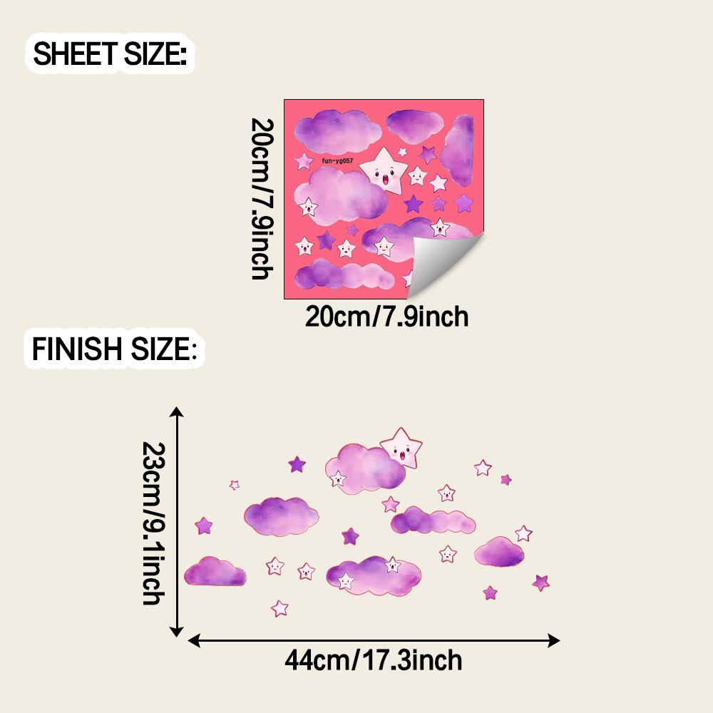

Cartoon Luminous Clouds and Stars Wall Stickers for Decoration of Living Room and Bedroom 20*20cm/fun-yg057