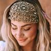 3 peças Boho Hollow Lace Headband Wide Head Wrap Faux Pearl Decor Headband Acessórios de cabelo para mulheres