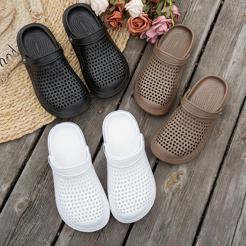 Thickened, Solid Color Unisex Clogs, Lightweight Non-Slip EVA Slides, Summer Indoor and Outdoor Beach Garden Sandals.