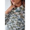 UO Women's Soft Cut Out British Retro Mixed Color Thick Thread Knitting Sweater
