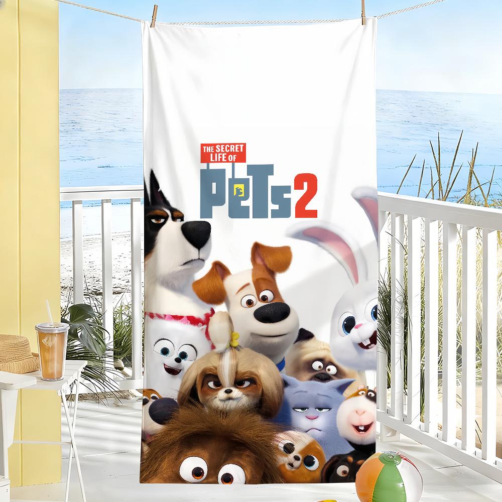 Cartoon The S-Secret Life of P-Pets Towel Soft Pool Gift For Travel Gym Shower Camping Quick Dry Sports Large Beach Towels