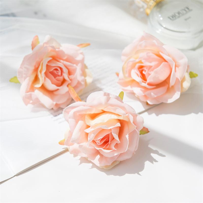 Gerollter Rand Rosenblütenkopf Handgefertigt DIY Künstliche Rosenblüten Peyote Hochzeitsblume Künstliche Requisiten Dekoration Künstliche Blumen