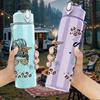 1PC Just A Girl Who Loves Coffee Quote 750ml Color Plastic Sports Water Bottle Leakproof Flip Straw Lid Suitable for Sports Office Home Use